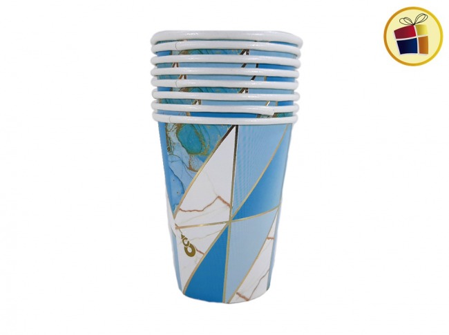 VASO X8 STAMP MARMOLADO CELESTE (SMC163/02837) OTERO