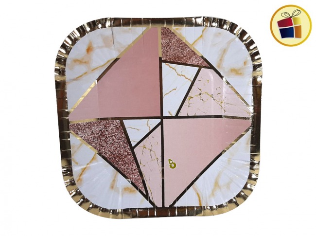 PLATO X8 STAMP MARMOLADO ROSA (SMR501/02974) OTERO 