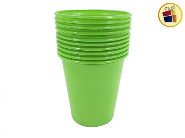 (P.R.G.C1.C2.F.B.RCIA)VASO GASEOSA VERDE CLARO 180 CC X10 (78643) PLASTICO SAN ANDRES 