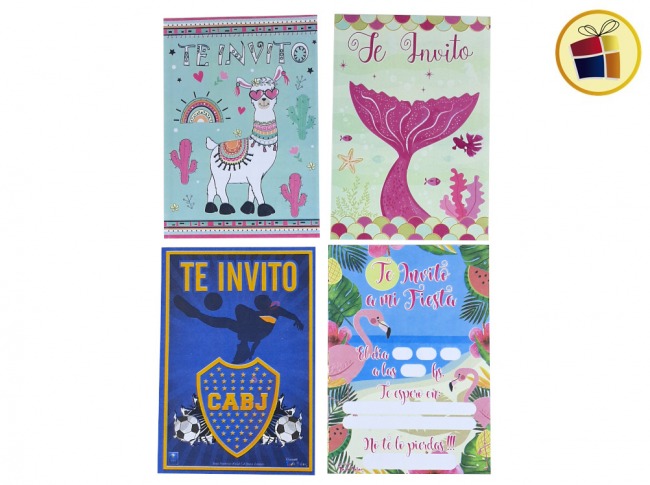 INVITACION X10 PERSONAJE SURTIDO (54679) TODO COLOR