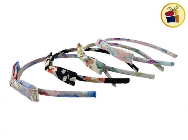 VINCHA DE TELA ESTAMPADA CON MOÑO (817746/410112)