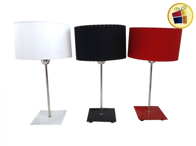 VELADOR ALTO BASE CUADRADA 15X15 CM  PANTALLA CILINDRICA SEITO (M-58/862307)