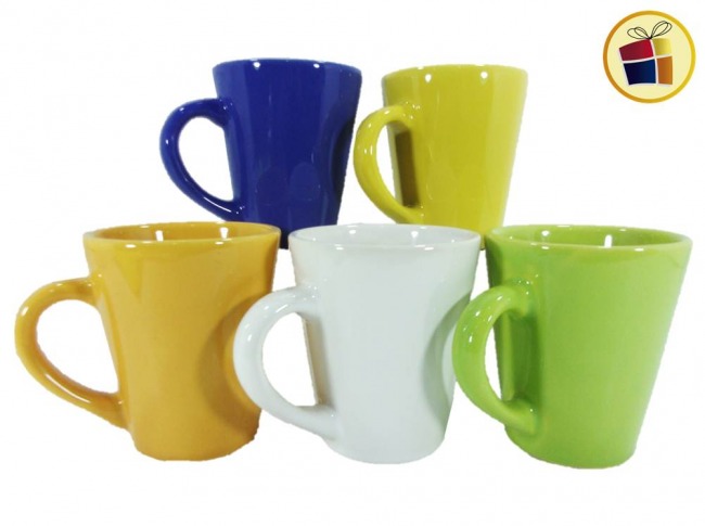 "P.R" JARRO MUG CONICO CERAMICA COLORES LISOS  VARGAS (412/308590)