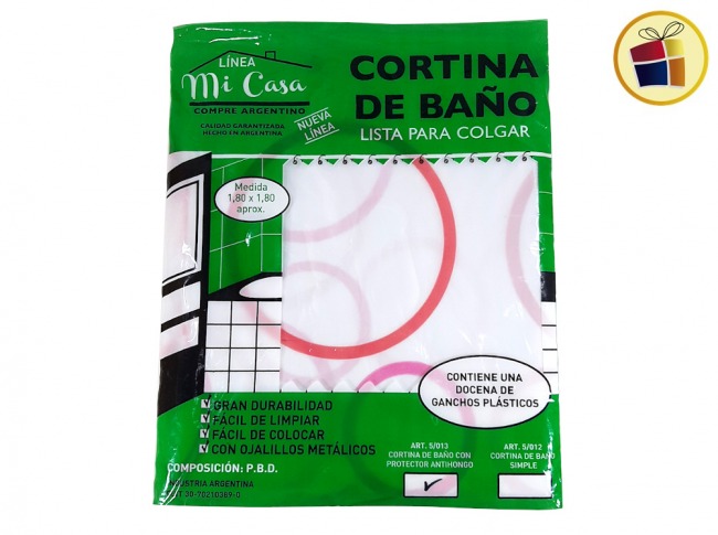 CORTINA DE BAÑO CON PROTECTOR ANTIHONGO GLOBAL HOME (5/013/993465/852456)