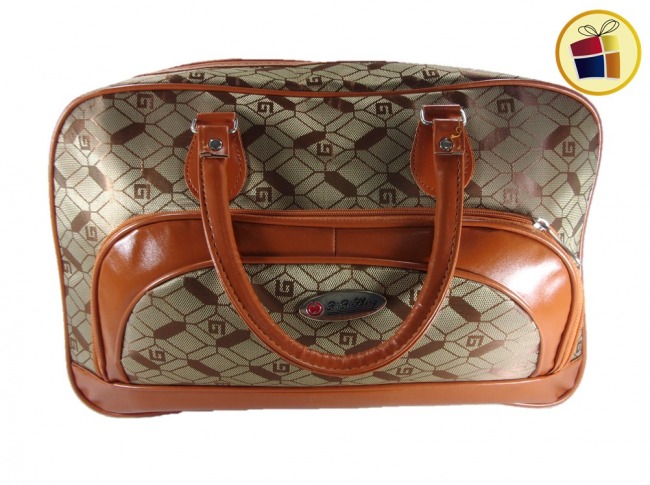 (OFERTA FINAL)BOLSO OVAL CHICO MARRON ESTAMPADO CH (51116)