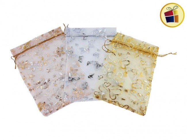 BOLSA DE TUL MEDIANA DECORADA 15X22CM (70217)