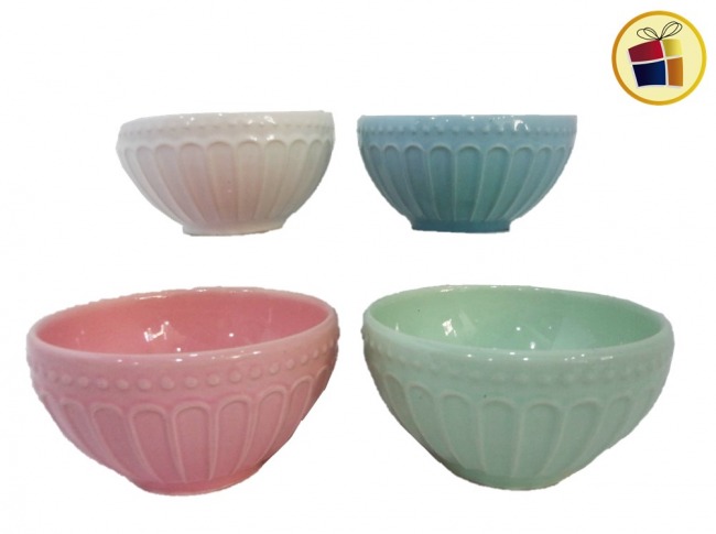 BOWL CEREALERO TALLADO  CERAMICA 350CC LABANIM (113-11110/004353)