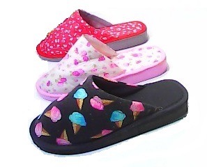 PANTUFLA P/DAMA ESTAMPA SURTIDA Y C/CINTA Y TACO CP (CP-714/81650)